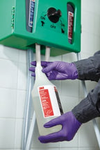 3M Flow Control dispenser in use with compatible 17A glass cleaner concentrate