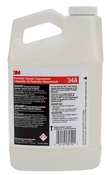 3M Peroxide Cleaner Concentrate 34A, 0.5 gallon bottle, case of 4 – SKU 2437062