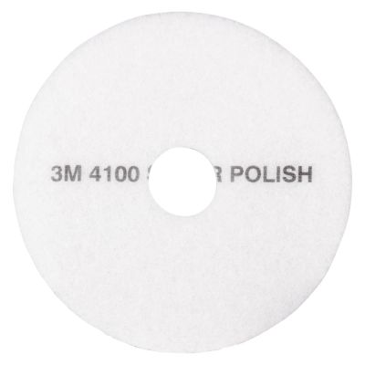 3M White Super Polish Pad 4100, 27 inch, 5/case – SKU 2446266