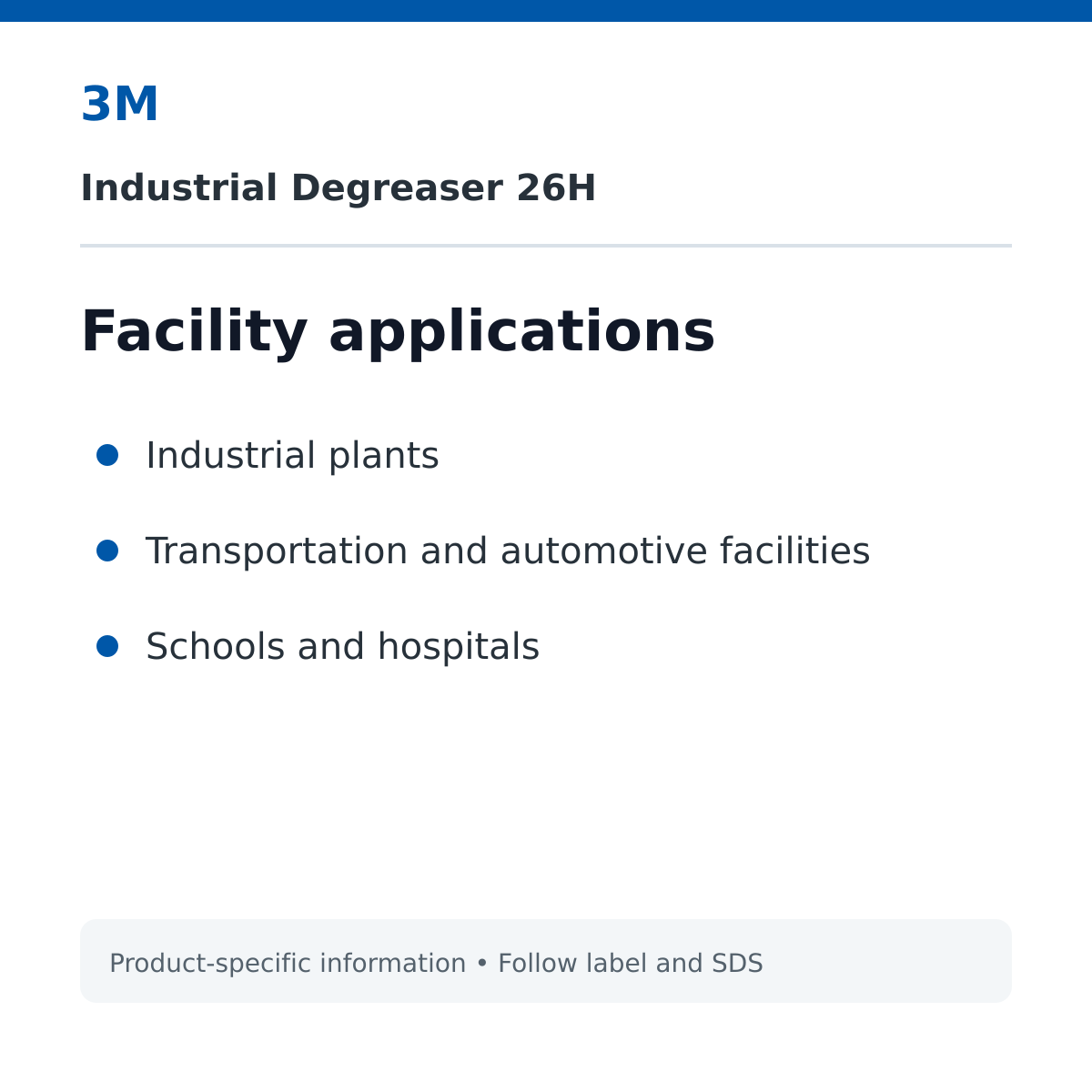 3M 26H facility applications