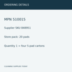 3M 510015, 15-inch red buffing pads, 20 pads in four cartons — order information