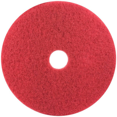 3M Red Buffer Pad 5100 — round red pad with center hole