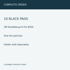 3M Doodlebug 8550-PK, ten rectangular black stripping pads — pack information