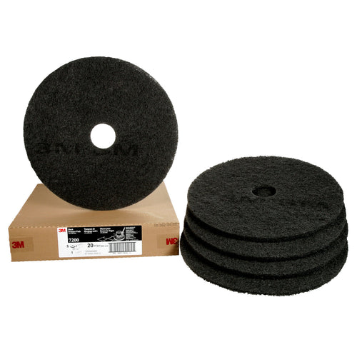 3M Black Stripper Pad 7200, 20-inch, 5 per case — 720020