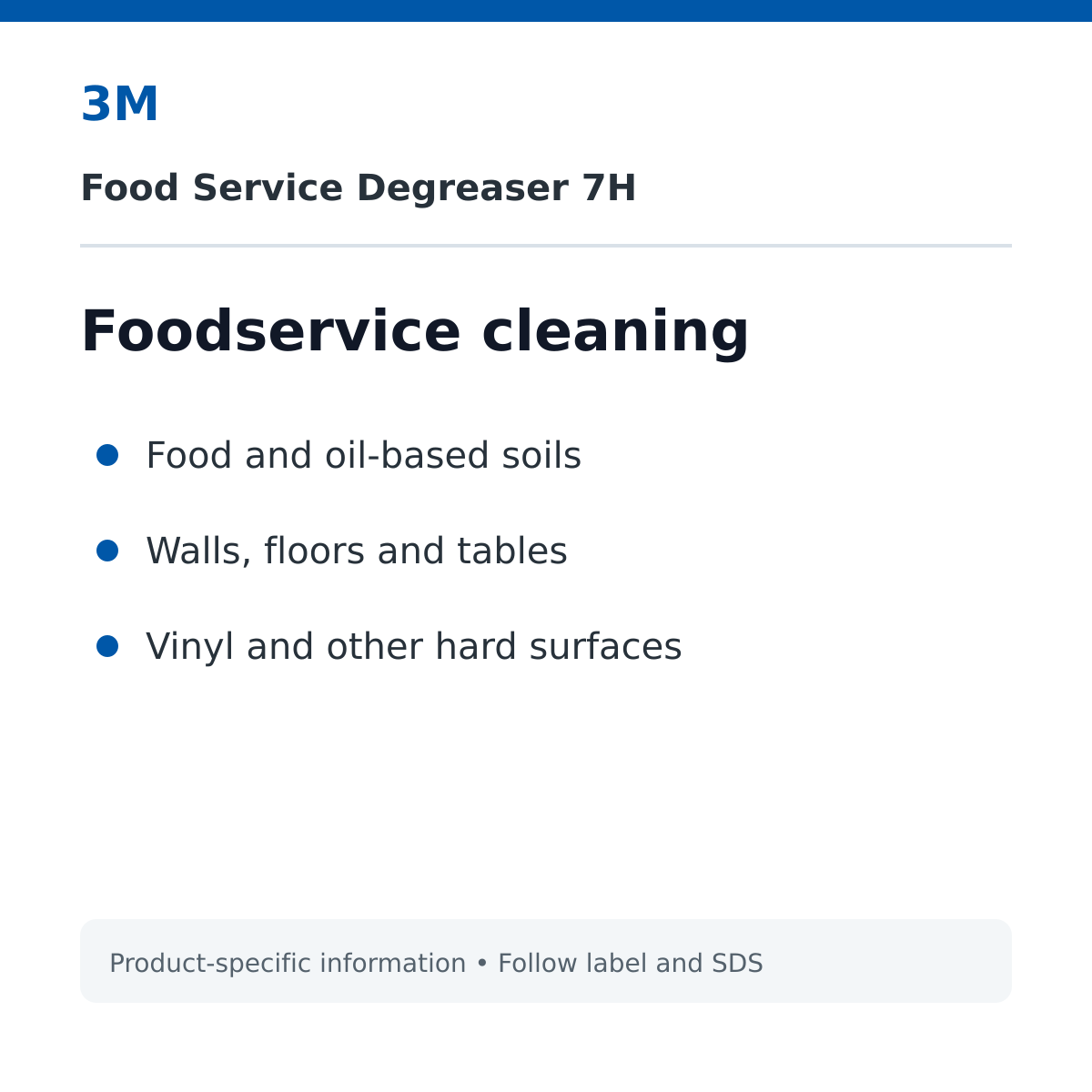 3M 7H foodservice cleaning applications
