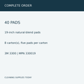 3M 330019, 19-inch natural-blend pads, 40 pads in 8 carton(s) — pack information
