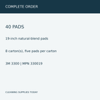 3M 330019, 19-inch natural-blend pads, 40 pads in 8 carton(s) — pack information