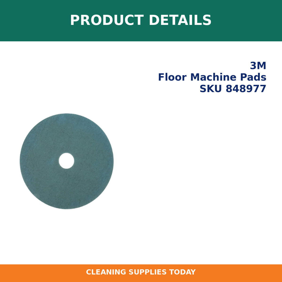 Product details for 3M Aqua Burnish Floor Pad 3100, 20", 5/Case — 310020