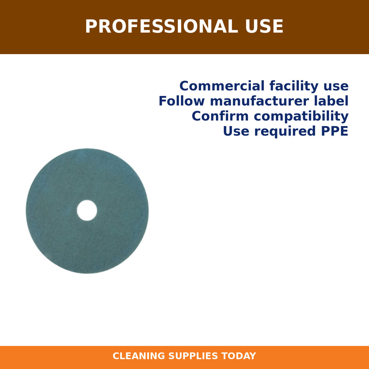 Professional-use guidance for 3M Aqua Burnish Floor Pad 3100, 20", 5/Case — 310020
