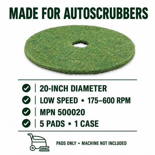 3M TopLine Autoscrubber Pad 5000, 20-inch, 5 pads per case — MPN 500020