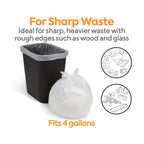 Coastwide Professional 4 Gallon Clear Trash Bags, 0.35 mil, 1,000/Case – CW22236 — receptacle fit and waste suitability