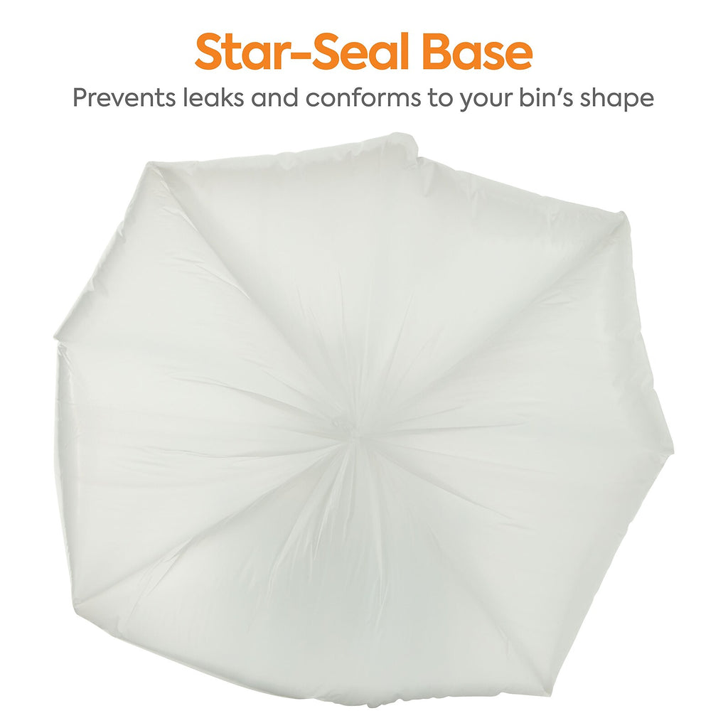 Coastwide Professional 4 Gallon Clear Trash Bags, 0.35 mil, 1,000/Case – CW22236 — star-seal base