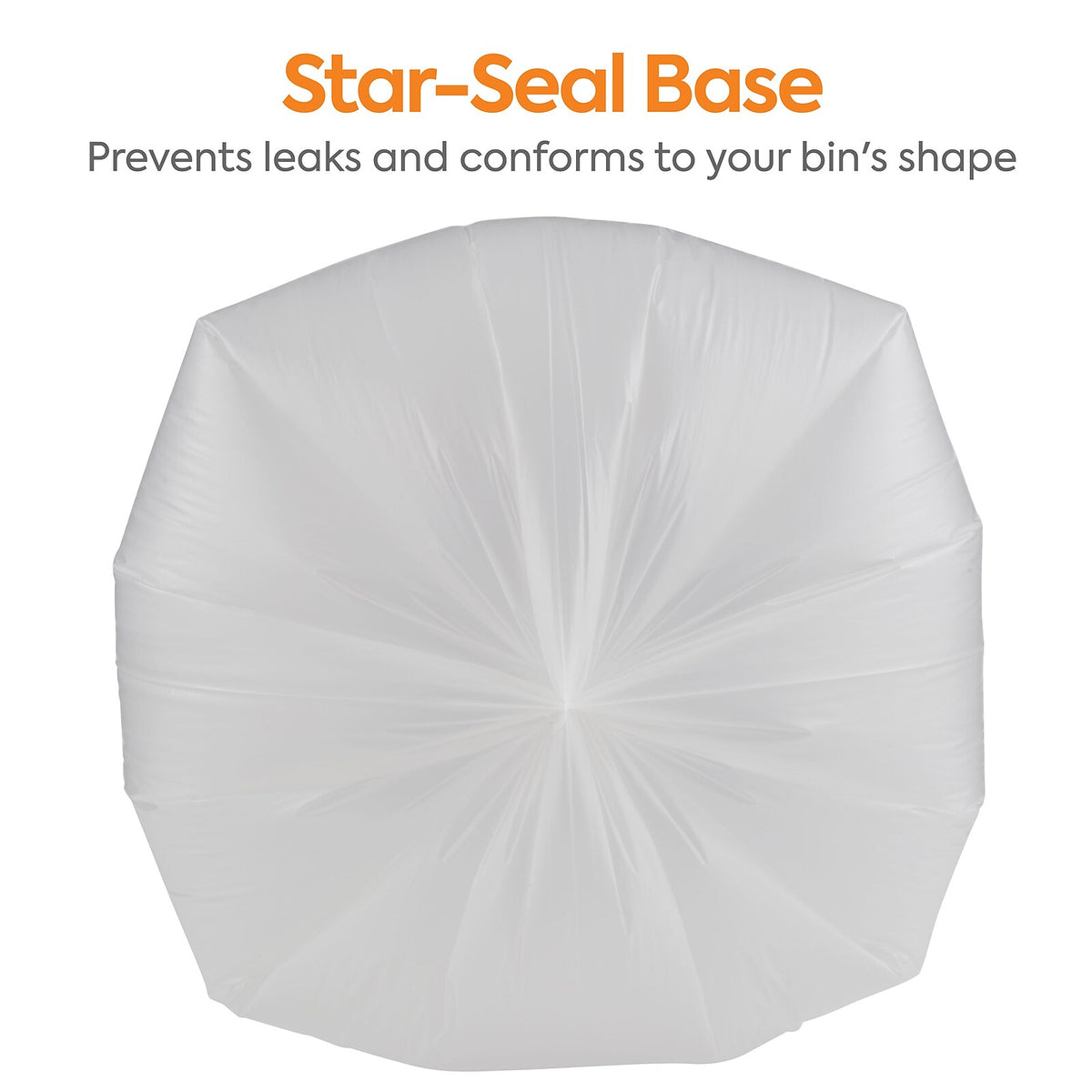 Coastwide Professional 32 Gallon Clear Trash Bags, 0.9 mil, 100/Case – CW57401 — star-seal base