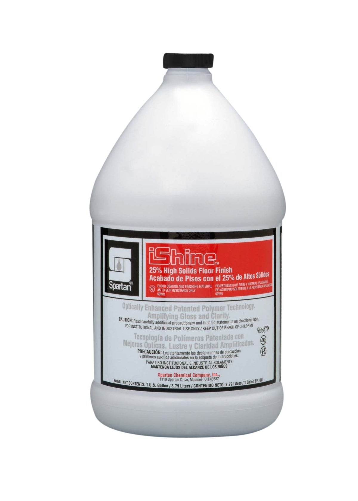 Spartan iShine 25% High Solids Floor Finish, 1 gallon — representative bottle; offer contains eight bottles
