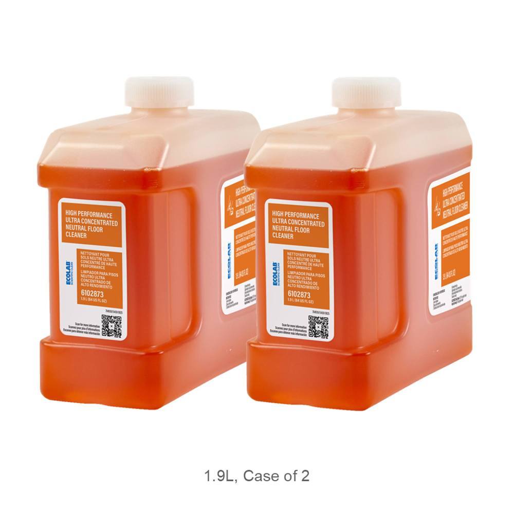 Ecolab Scientific Clean High Performance Neutral Floor Cleaner, 1.9 L, Case of 2 — HD Supply product photo showing two 1.9 L containers