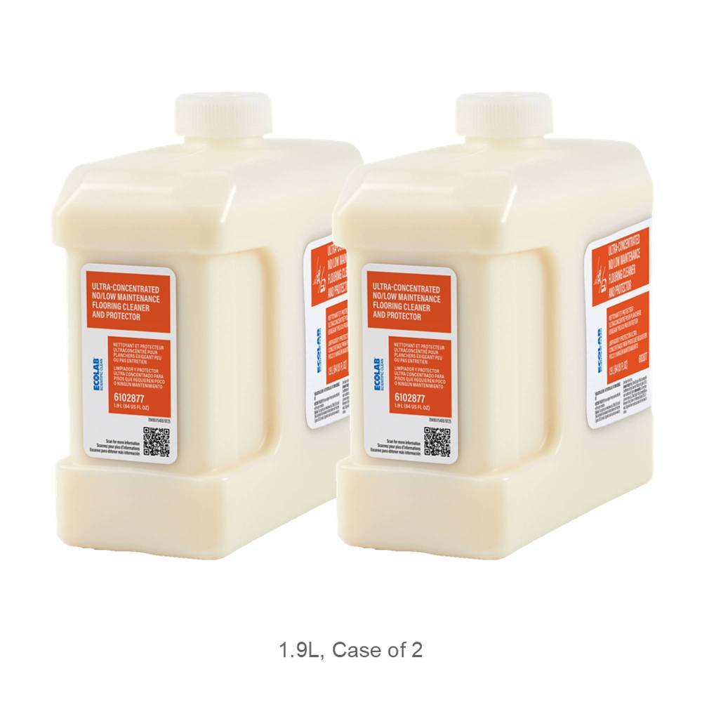 Ecolab Scientific Clean No/Low Maintenance Floor Cleaner & Protector, 1.9 L, Case of 2 — HD Supply product photo showing two 1.9 L containers