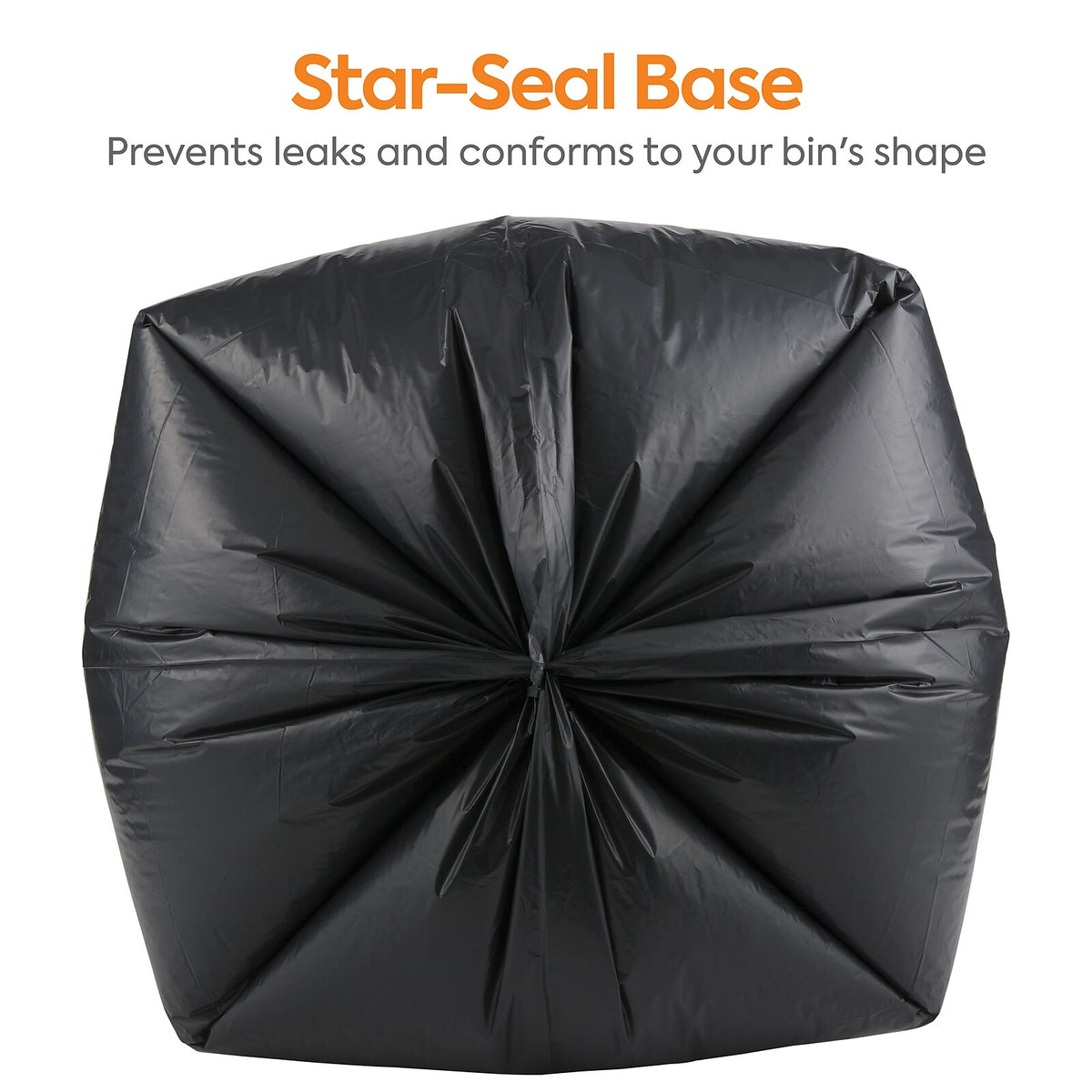 Coastwide Professional 40–45 Gallon Black Trash Bags, 1.3 Mil, 100/Case – CW22340 — star-seal base