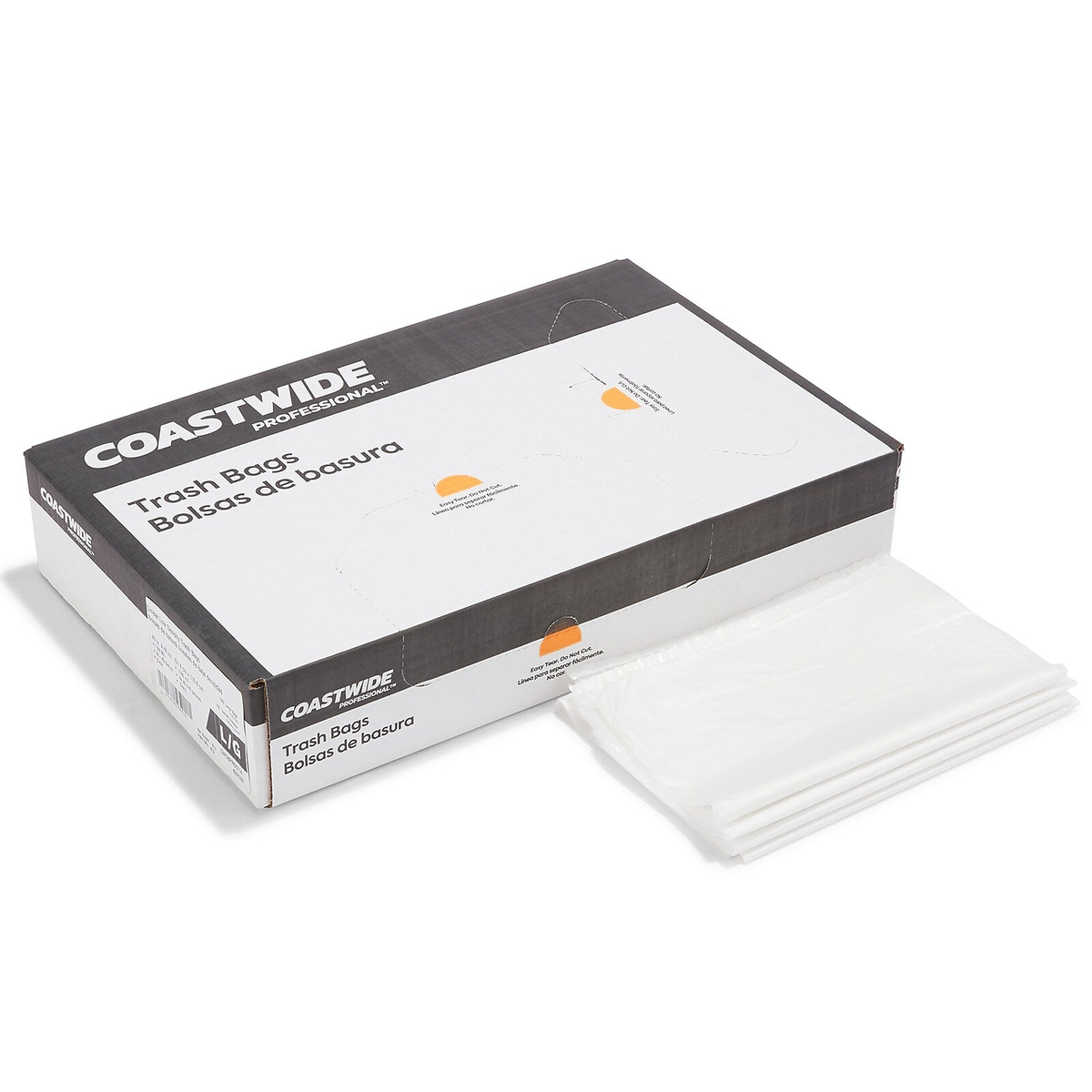 Coastwide Professional CW50714, Clear 40–45 gallon bags, 100 per case