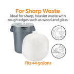 Coastwide Professional 44 Gallon Clear Trash Bags, 1.3 mil, 100/Case – CW25526 — receptacle fit and waste suitability