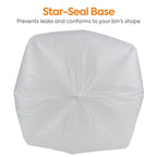 Coastwide Professional 44 Gallon Clear Trash Bags, 1.3 mil, 100/Case – CW25526 — star-seal base