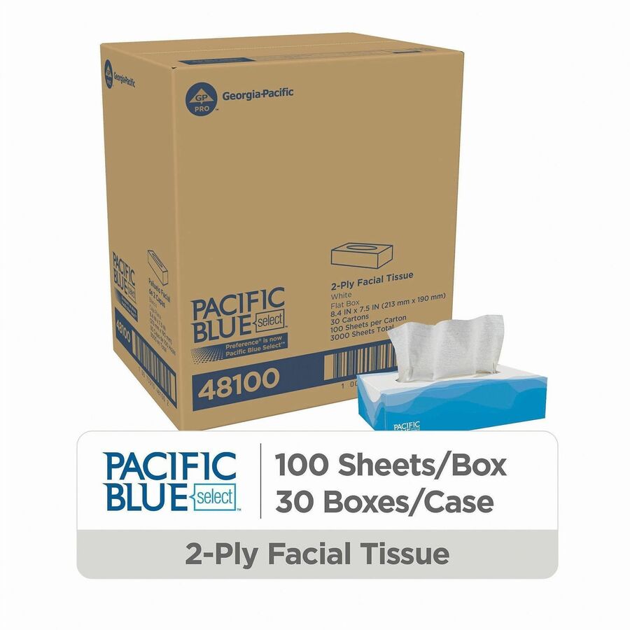Pacific Blue Select 48100 facial tissue case and flat box