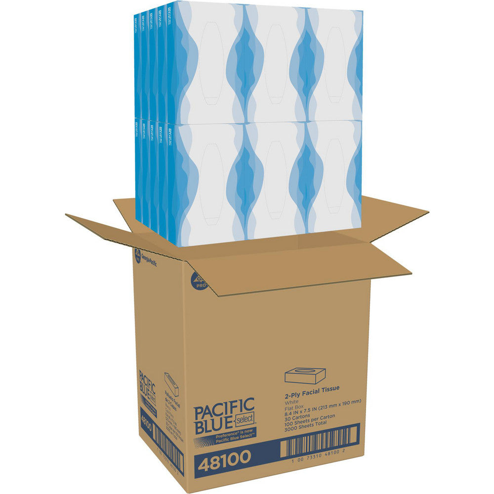 Pacific Blue Select 48100 open case with facial tissue boxes