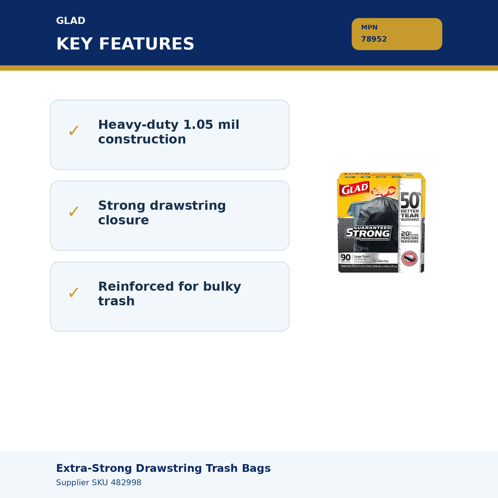 Glad 78952 – key liner features