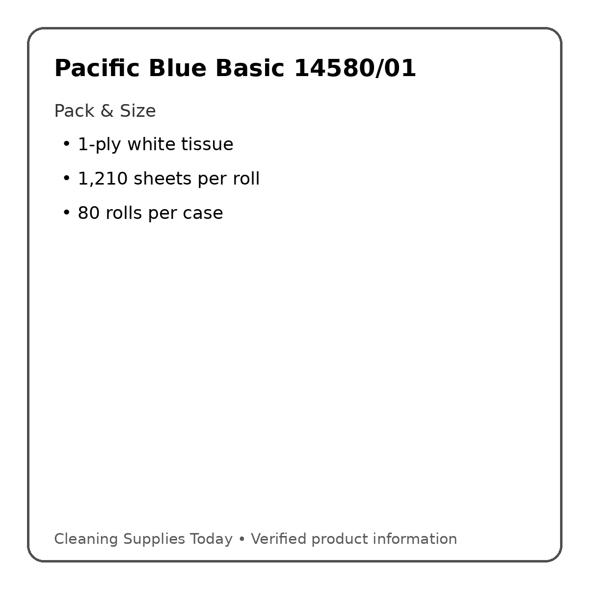 Pacific Blue Basic 14580/01 pack and size details