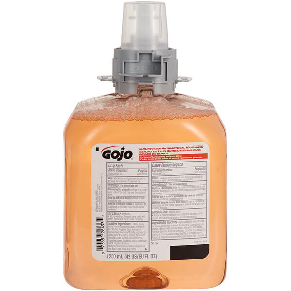 GOJO Luxury Foam Antibacterial Handwash, Fresh Fruit, 1250 mL, 4/Case – MPN 5162-04
