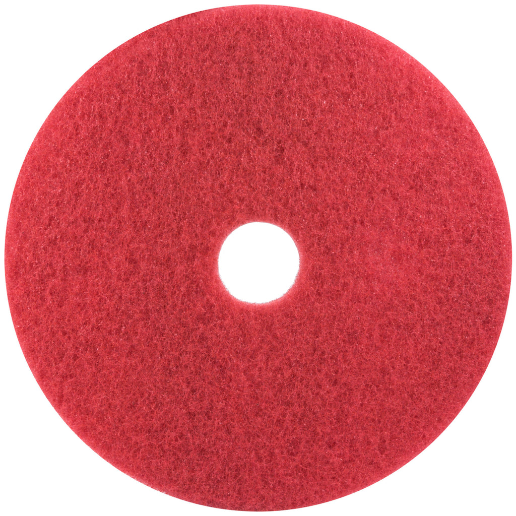 3M Red Buffer Pad 5100, 14 inch, 5/Case — representative 14-inch red pad, one of five in the case