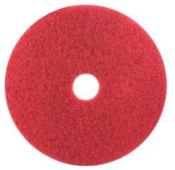 Coastwide Professional 17-inch red buffing pad; supplier product photo showing one pad; carton quantity stated separately