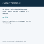Mr. Clean Professional All Purpose Floor Cleaner, Lemon, 1 Gallon — 4 Bottles — product reference information card