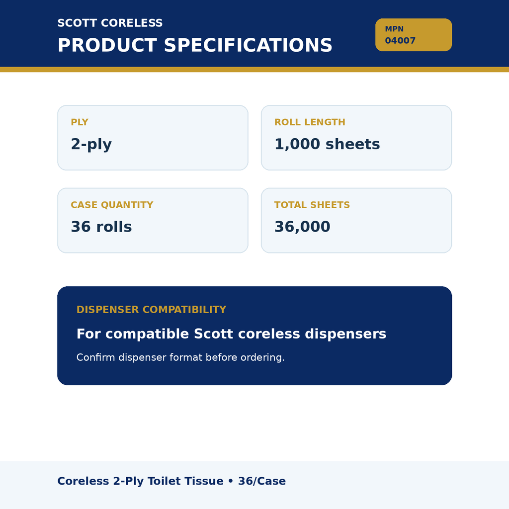 Toilet tissue MPN 04007 – product specifications