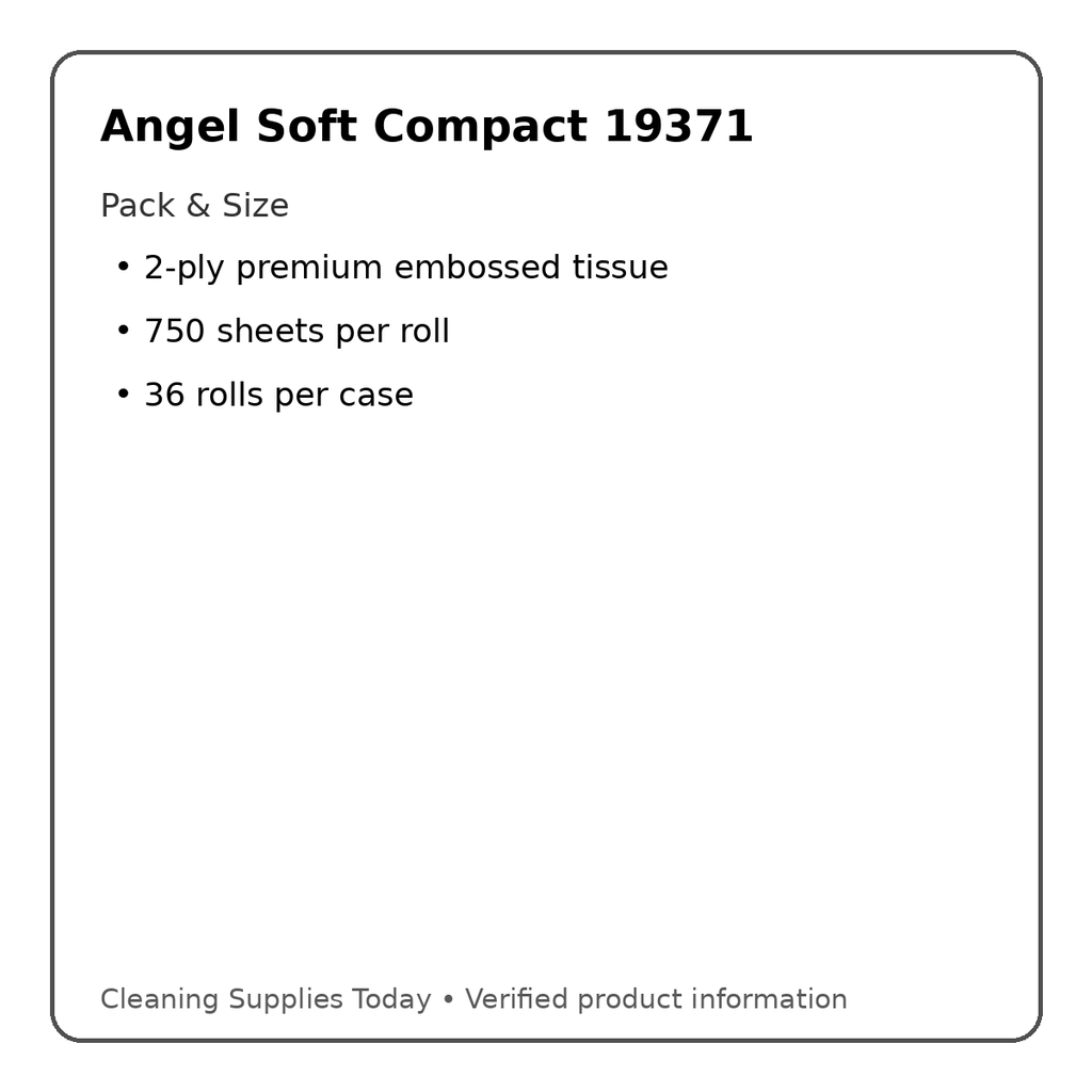 Angel Soft Compact 19371 pack and size details