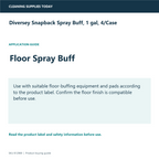 Diversey Snapback Spray Buff, 1 gal, 4/Case — application and compatibility guide