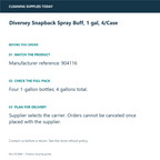 Diversey Snapback Spray Buff, 1 gal, 4/Case — pack identification and ordering guide