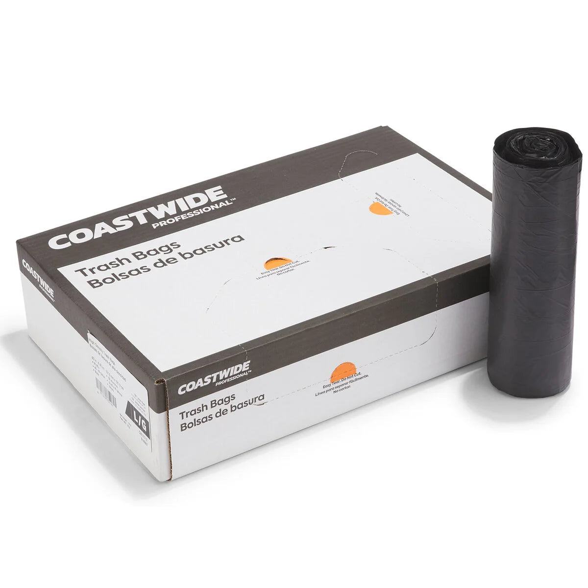 Coastwide Professional CW17713 black high-density liners, 40–45 gallon, 22 micron, 150 per case — original product photo