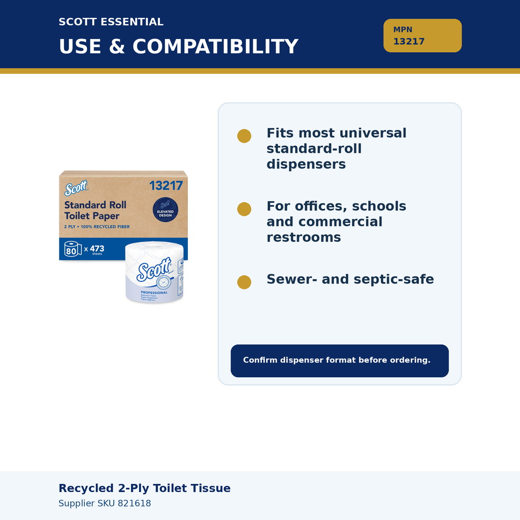 Toilet tissue MPN 13217 – use and dispenser compatibility