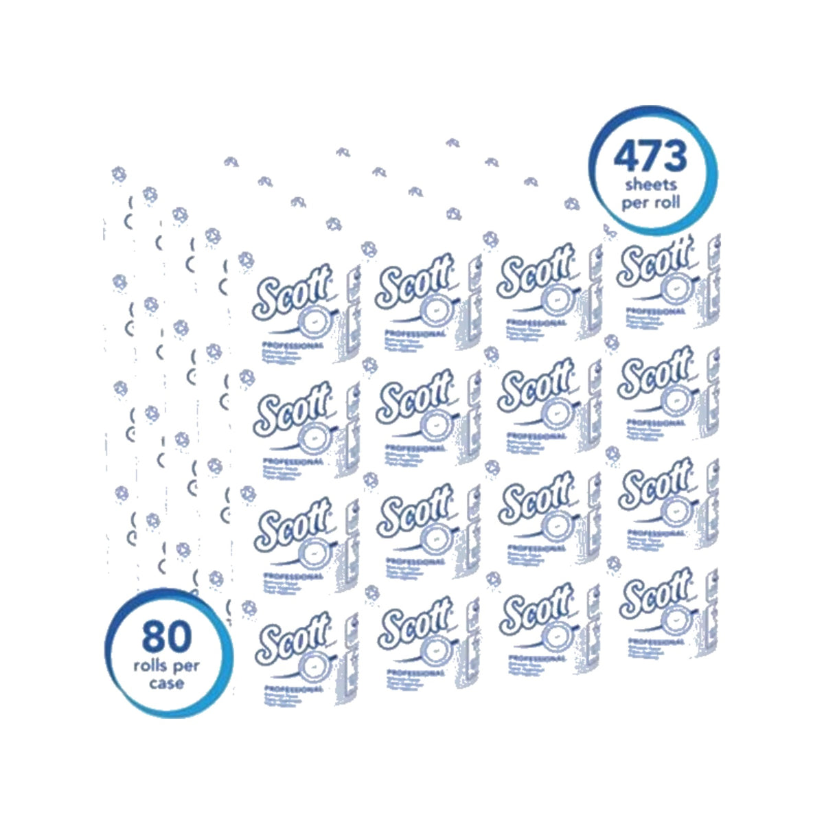 Scott Essential 2-Ply Toilet Paper, 473 Sheets, 80 Rolls – MPN 13217 product on white background