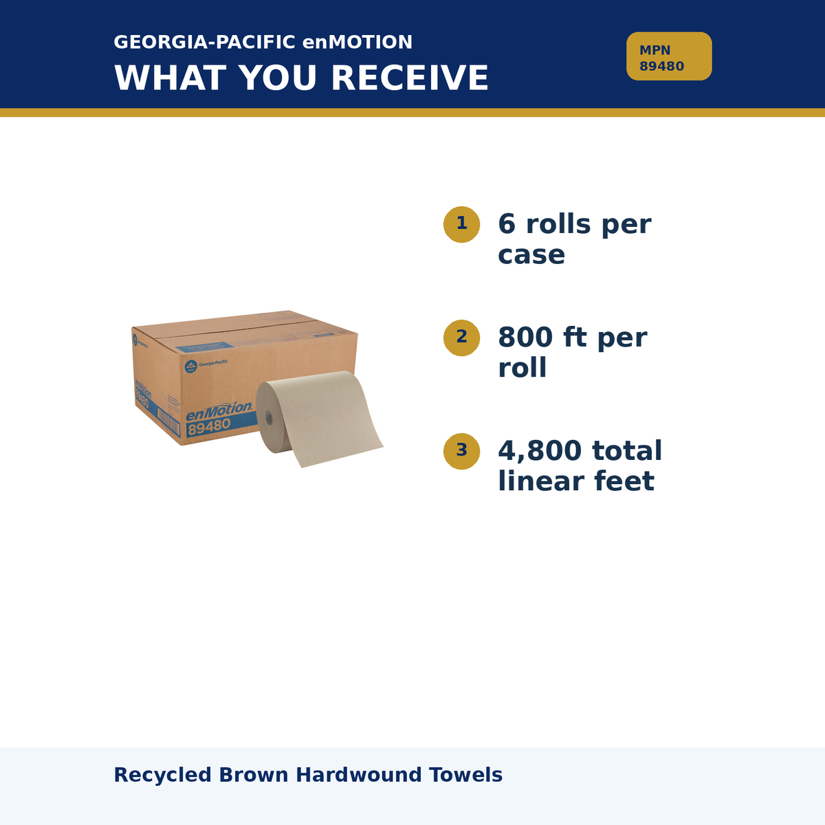 Georgia-Pacific enMotion Brown Hardwound Paper Towels MPN 89480 02 package