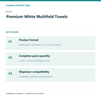 Renown Premium White Multifold Towels, 2-Case Pack, 8,000 Towels — product features