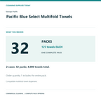 Georgia-Pacific Pacific Blue Select Multifold Towels, 2-Case Pack, 4,000 Towels — complete pack contents