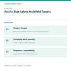 Georgia-Pacific Pacific Blue Select Multifold Towels, 2-Case Pack, 4,000 Towels — product features