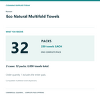 Renown Eco Natural Multifold Towels, 2-Case Pack, 8,000 Towels — complete pack contents