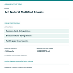 Renown Eco Natural Multifold Towels, 2-Case Pack, 8,000 Towels — uses and specifications