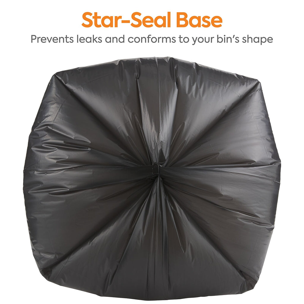 Coastwide Professional 40–45 Gallon Black Trash Bags, 1.5 Mil, 40 × 48 in, 50/Case – CW19242 — star-seal base