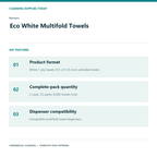 Renown Eco White Multifold Towels, 2-Case Pack, 8,000 Towels — product features