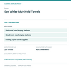 Renown Eco White Multifold Towels, 2-Case Pack, 8,000 Towels — uses and specifications