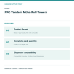 Cascades PRO Tandem Moka Roll Towels, 775 ft, 6 Rolls — product features