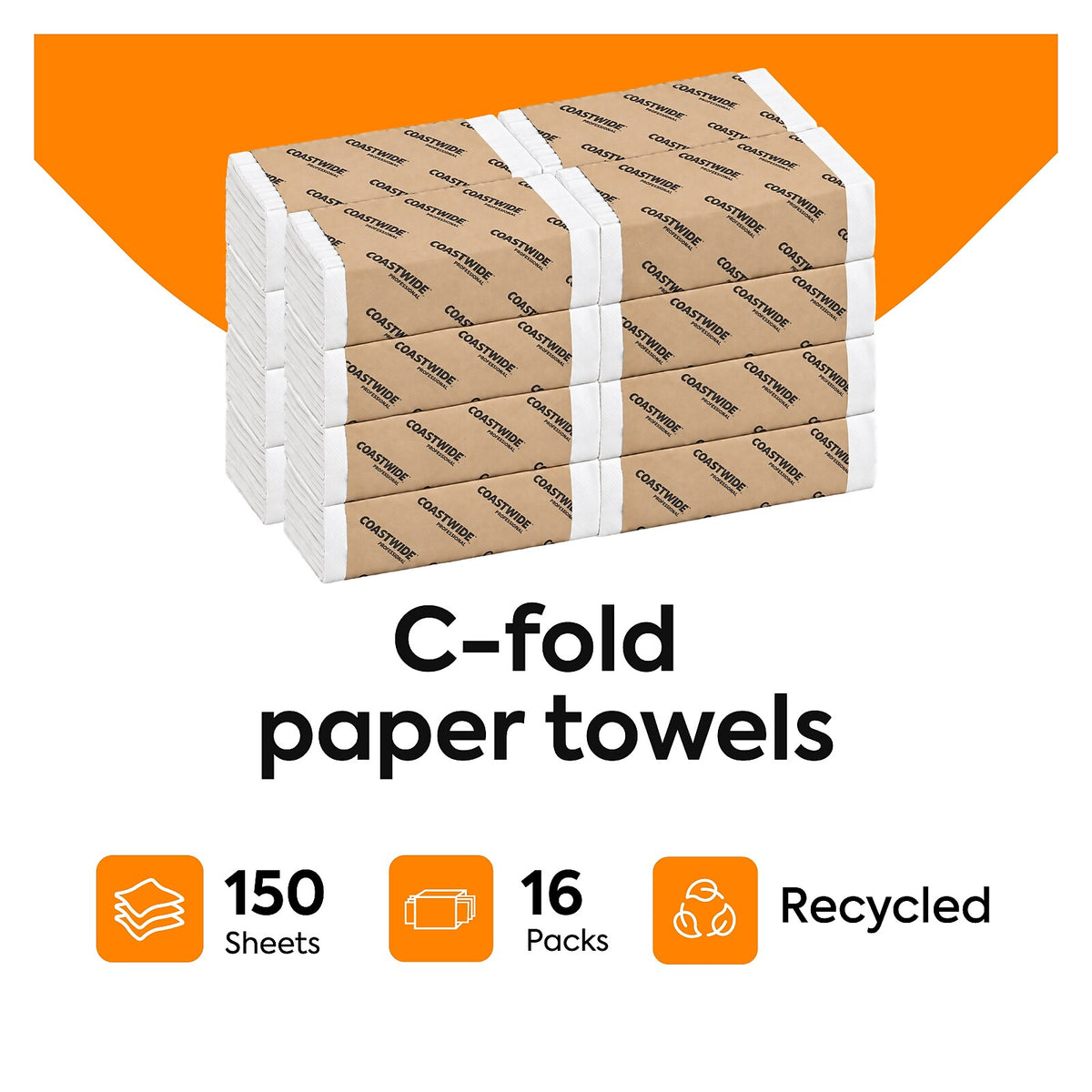 CW25383 — 16 packs of 150 towels, 2400 sheets total